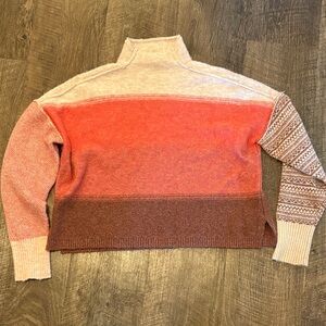 Central Park West Coral Turtleneck Sweater